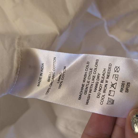 NWOT Quince 100% Organic Cotton Gauze Smocked Maxi Skirt Classic White A-line M - Picture 6 of 12